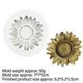 Sunflower silicone mold for aromatherapy plaster with finished gold flower - Style 2 No Hole (17-457) / Gray