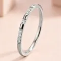 Minimalist silver stainless steel ring with micro-set cubic zirconia for women - Size 5 / Full Zircon Style (17-B-2) / Steel