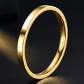 Minimalistische ultradunne 18k goud vergulde roestvrijstalen ring voor dames, goud - Maat 5 / Binnen Gebogen Vlak Oppervlak Spiegel / 2mm breedte / Goud