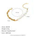 Pulsera de Cadena Torcida Gruesa con Empalme de Perlas