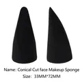 Black professional conical cut makeup sponge, precision beauty blender, size 33mm x 72mm - New Black Conical Cut Style (Bulk)