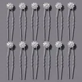 Set Di Forcine Per Capelli Versatili E Di Lusso In Argento Hs-j3841s