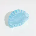 Holographic iridescent blue shell hair claw clip for elegant beach vacation hairstyles - Blue (6CM)
