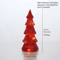 Red glass Christmas tree night light ornament, 27cm tall desktop festive room decoration - Red Large 27cm