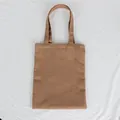 Durable plain brown canvas tote bag for shopping and DIY painting on white fabric - Coffee (8oz)