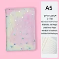Süßes A5 Plüsch-Notizbuch in Rosa mit Goldfoliensternen und 160 linierten Seiten - A5 Linierte Seiten / Kleine Sterne-Hellrosa (Batik)