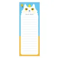 Cute cat themed daily planner notepad for time management with blue wavy lines - Crown Cat Good Ideas Style (BQ06)