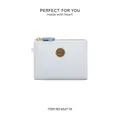 Minimalist light blue ladies PU leather short wallet coin purse with zipper closure - Blue (6527-10)