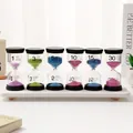 Set di 6 clessidre colorate con coperchi neri e base bianca dallo stile moderno - 30 Minuti / Rosa