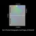 A5 holographic laser card storage page with 2 slots for loose-leaf binders and albums - A5 2-Pocket Holographic Pages 10 Sheets 12#