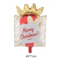 Crown gift box Christmas foil balloon, 49x71cm decorative balloon for holiday party - Matte Red Christmas Gift Box Balloon / 49x71cm