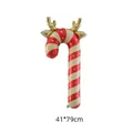 Large Christmas reindeer antler candy cane shaped aluminum foil balloon for party decor - Medium Red & White Antler Cane / 41x79cm