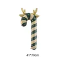 Reindeer candy cane Christmas foil balloon in green and beige stripes, 41x79cm - Medium Green Antler Cane / 41x79cm