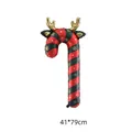 Festive Christmas reindeer candy cane foil balloon featuring red and green stripes - Medium Red & Green Antler Cane / 41x79cm