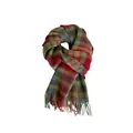 Classic multi-color plaid scarf shawl with tassels for women winter warmth - 200x60cm (Including Fringe) / Army Green Red Plaid (45#)