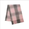 Elegant pink and grey plaid cashmere-like winter scarf with fringe tassels for women - 200x60cm / Pink and Grey Plaid (60#)