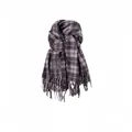 Classic purple and grey plaid imitation cashmere scarf with tassels for winter warmth - 200x60cm / Taro Purple Plaid (41#)