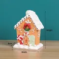 Décoration mignonne de maison en pain d'épices de Noël avec petit bonhomme de pain d'épices - Maison Heureuse de l'Homme de Pain d'Épices (7142L-02) / 15x9.5x8cm