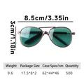 Roségoldene Flieger-Haustier-Sonnenbrille mit grünen Gläsern und Größenangaben - Aviator-Stil Grüne Gläser (B12209)