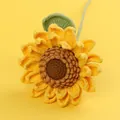 Handcrafted crocheted sunflower made of premium yarn for home decor and gifts - Snow Five Double-layer Sunflower - Yellow