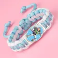 Verstelbare blauw-witte gevlochten armband met Toy Story Buzz Lightyear bedeltje - 64424610