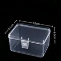 Clear rectangular plastic storage box with latch for jewelry measuring 12x8.5x6.5cm - 1265 Storage Box (12*8.5*6.5cm)