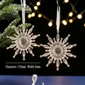 Elegant acrylic snowflake Christmas tree ornament with 115mm diameter and 5mm width - Starry Snowflake Style E (HQZX1)