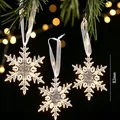 Elegant warm glow acrylic snowflake Christmas tree hanging ornament, 83mm height - Faceted Snowflake Style B (HQZX5)