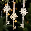 Elegant clear acrylic snowflake key Christmas tree hanging ornaments, 115mm length. - Exquisite Key (HQZX6)