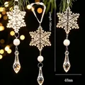 Elegant clear acrylic snowflake icicle pendant for festive Christmas tree decoration - Snowflake Pendant with Pearl (HQZX8)