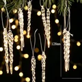 Crystal clear acrylic twisted icicle Christmas tree ornaments, 128mm hanging drop - Spiral Icicle (HQZX15)