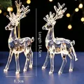 Clear faceted acrylic reindeer Christmas tree hanging ornament ornament height 14.5cm - Jumping Reindeer (HQZX21)