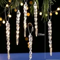 Transparent 130mm acrylic icicle hanging ornaments for Christmas tree decoration - Thin Icicle (HQZX14)