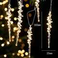 Decorative clear acrylic icicle ornaments for Christmas tree, measuring 165mm x 25mm. - Icicle Strip (HQZX11)