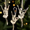 Elegant clear acrylic ballerina ornaments for Christmas tree decoration, 15cm in length - Ballerina Style B (HQZX18)