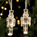 Clear acrylic nutcracker Christmas tree ornaments with ribbon hanging decorations 12cm - Nutcracker Soldier (HQZX20)