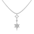 S925 sterling silver necklace with white mother-of-pearl and North Star zircon pendant - 925 Silver / Silver Triple Layer Octagonal Star Mother of Pearl Necklace (DY190814-S-W-WH)