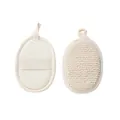 Oval exfoliating loofah bath pad with cotton linen texture for body scrubbing - 9*14cm Hemp Dot Pad (1PC)