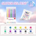 Set of 12 glitter gel pens in assorted colors for drawing and journaling - Truecolor Brand / 12 Colors/Box