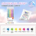 Set of 8 vibrant glitter gel pens with 1.0mm tip for creative journaling and artwork - Truecolor Brand / 8 Colors/Box