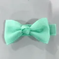 Pince à cheveux barrette noeud en ruban gros-grain vert menthe pour bébés filles - Vert Menthe (34)