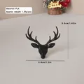 Miniature black 3D printed deer head figurine for Christmas DIY holiday crafts 1.5 inch - Black Elk Head (With Glue)