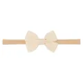 Bandeau pour bébé en nylon beige avec un charmant nœud en ruban crème pour nourrisson - Blanc Lait (815)