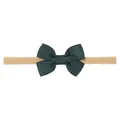 Bandeau pour bébé en nylon souple et extensible avec nœud en ruban vert foncé pour filles - Vert Foncé (593)
