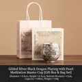 Luxury silver-coated porcelain tea cup with dragon motif including gift box and bag - 100ml Gift Box & Bag Set / Silver-plated Dragon Pattern