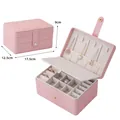 Luxe roze dubbellaagse juwelendoos met fluwelen voering, afmeting 17,5x12,5x9cm - 17.5*12.5*9cm / Roze