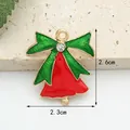 Pendentif cloche de Noël en émail avec nœud vert et strass pour bijoux DIY - Grande Cloche (2.2CM×2.6CM)