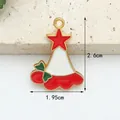 High quality red enamel Christmas hat charm for DIY jewelry 2.6cm by 1.95cm size - Santa Hat Bell (1.9CM×2.6CM)