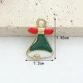 Christmas bell enamel alloy pendant with red bow and green body, 1.85cm in height - Bell (1.1CM×1.8CM)