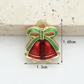 Red and green Christmas bell enamel charm with 1.65cm x 1.3cm size for DIY crafts. - Bell (1.3CM×1.6CM)